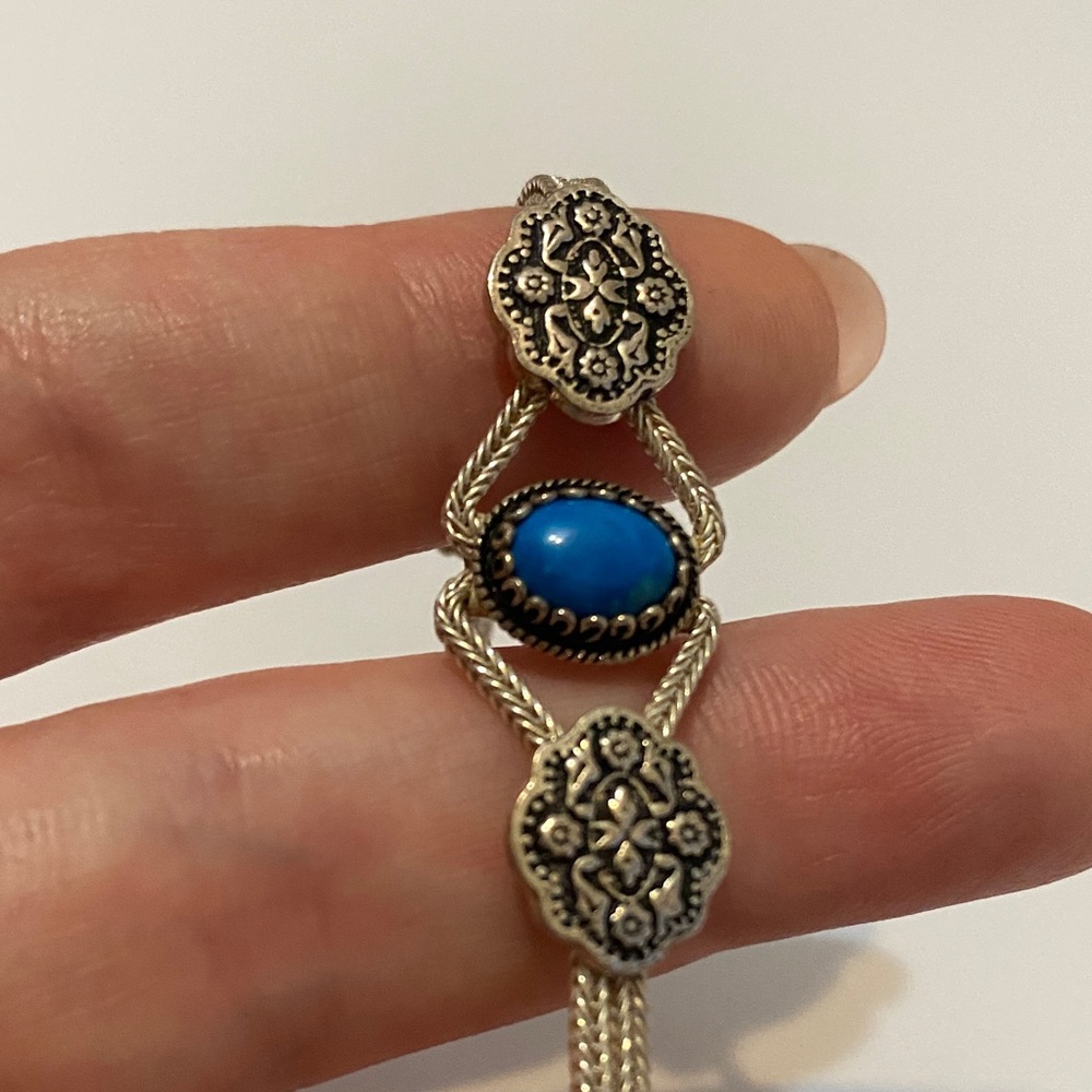 Blue and Sterling Silver Bracelet